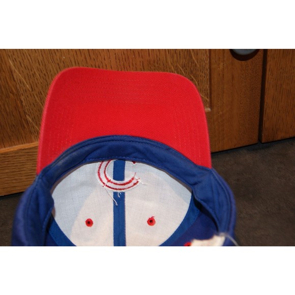 VTG Chicago Cubs Blue Hat Cap Red Trim Genuine Merch - Picture 6 of 7